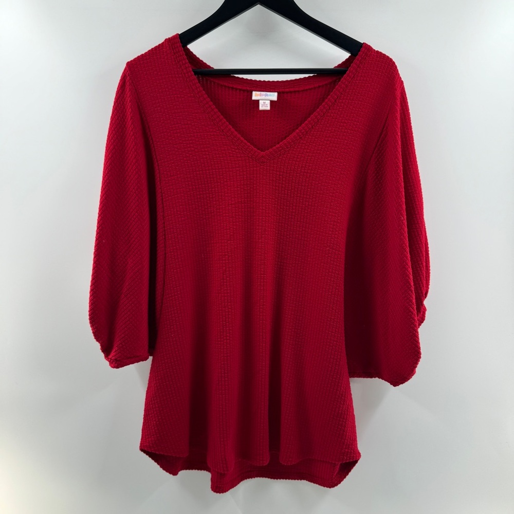 Like New LuLaRoe Cozy Rayon Blend V-Neck Knit Sweater Full Sleeves Sz Medium